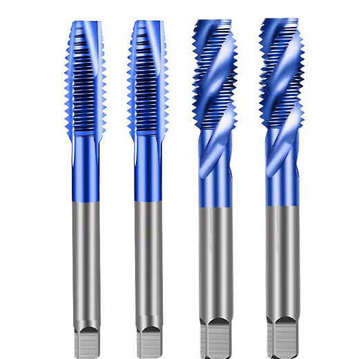 Customized cobalt blue nano tap tapping spiral tip machine tapping drill bit m2m3m4m5m6m8 stainless steel special M8*1.25 cobalt blue nano straight groove