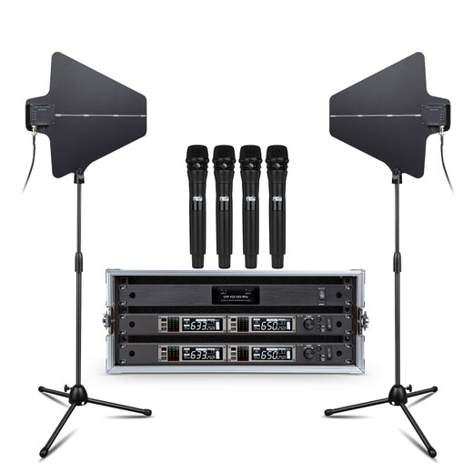 
manharKandon True diversity U-segment FM wireless microphone one to two wireless microphone large performance stage wedding school long-distance antenna amplifier performance set 2:4 microphone + UA-844 amplifier + aviation box