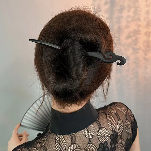 Princess Xiang hairpin ancient style simple modern Chinese style daily wooden hairpin wooden hairpin one-word hairpin temperament hairpin black hairpin 10-piece set