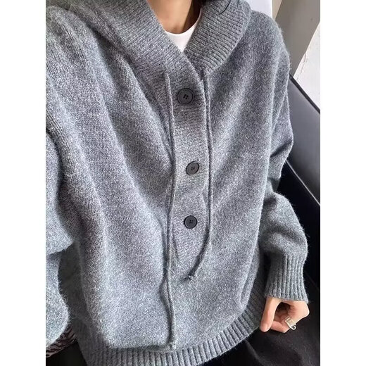 Pull à capuche décontracté américain pour hommes et femmes, style rétro paresseux, ample, pour couple, aiguille, noir XL, nouvelle collection automne et hiver