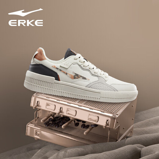 Hongxing Erke sneakers men's autumn breathable shoes men's shoes lightweight simple soft sole sports retro casual shoes white shoes latte