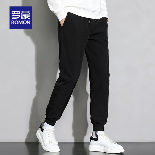 Romon coole Casual Hosen Herren Frühling und Herbststil mittleren und junger Männer lässig lose Stretch Hosen, lange Hosen, 702 Black XL