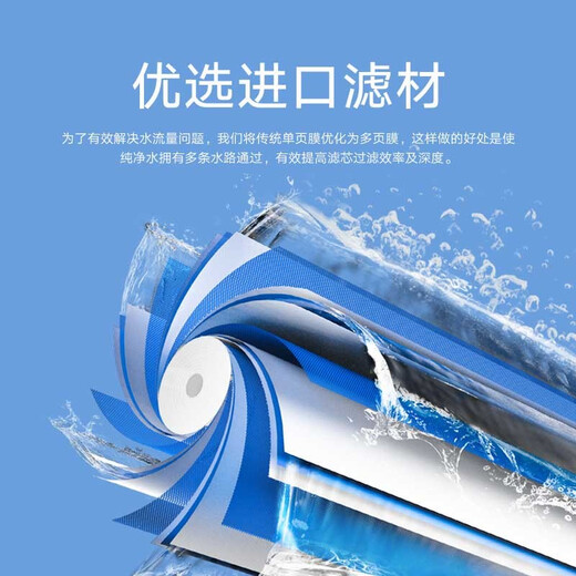 Mijia Xiaomi Water Purifier Household Water Purifier Filter Cell RO 800G Reverse Osmosis Filter Cell High-efficiency Tap Water Filter Imported Filter Materials Suitable for Xiaomi Water Purifier H1000G