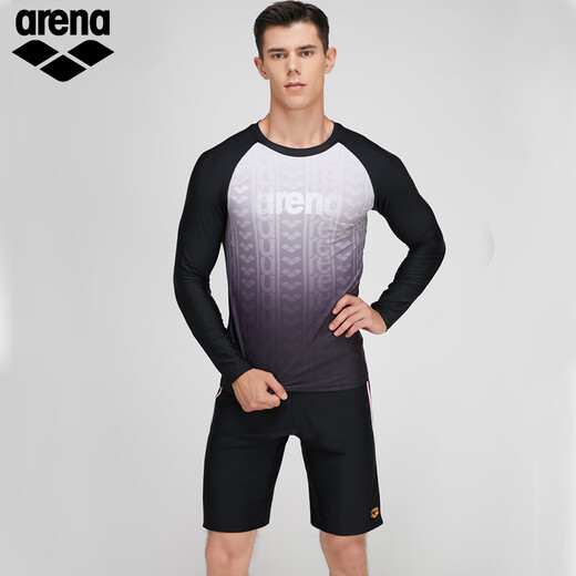 Arena arena traje de baño para hombres diseño de manga larga protección solar surf de altura alta y cómoda traje de baño top 5010 negro l