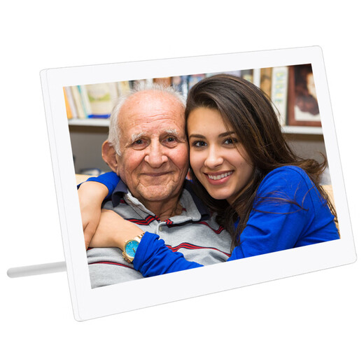 Lexlia 13.3-inch IPS high resolution 1920*1080 full-viewing HD digital photo frame, home electronic photo album stand, commercial display, 13.3-inch white tempered glass, free 32G USB flash drive