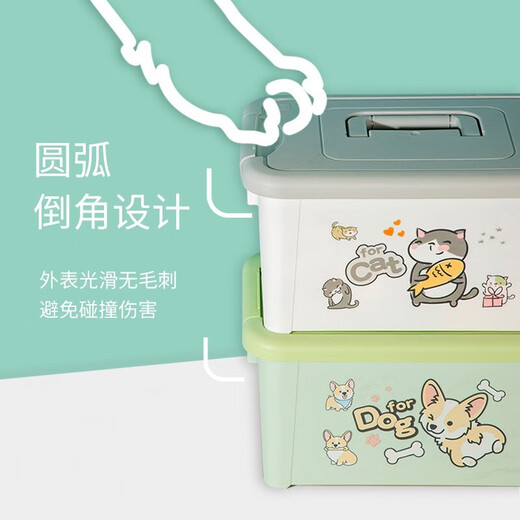 IRIS Portable Small Items Plastic Storage Box Organizing Storage Box Jewelry Box Cosmetic Storage Box Desktop Storage Box 8.2L (32.8*22*17cm) Green