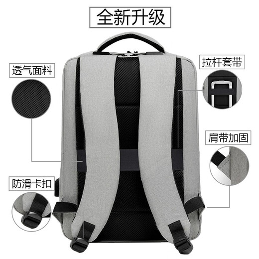 Double Star Computer Bag Men's Backpack 17.3-inch Gaming Laptop Backpack Junior High School College Students School Bag Business Black [Can be able to accommodate 17.3-inch]
