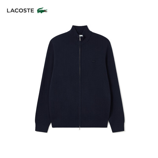 LACOSTE法国鳄鱼男装可外穿纯色羊毛衫针织衫拉链立领外套|AH1955 166/藏青色 常规 S 3