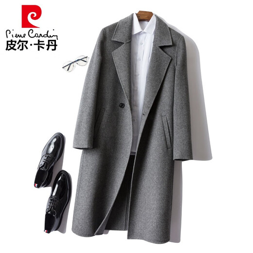 Pier Cardin Luxur Luxury Lutte haut de gamme haut de gaine de laine de haute qualité manteau en laine double face pour hommes haut de gamme en laine à double face sur le genou pour hommes Paleo xxl