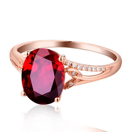 Yadige fashionable flower-shaped pigeon blood red tourmaline open ring for women 18K rose gold plated ring birthday gift for wife