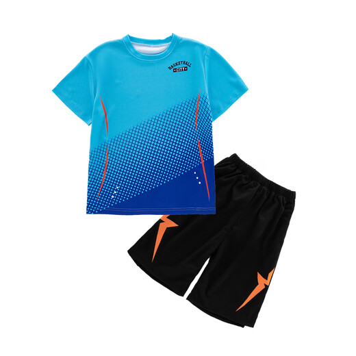 Jingga children's basketball uniform summer suit boys sportswear medium-sized children's short-sleeved two-piece set boys training suit quick drying clothes 9905 red (positive size) 130