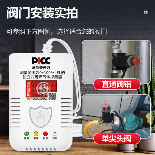 大九卫家用燃气泄漏报警器自动断气阀厨房煤气天然气液化气漏气报警切断 719小型餐饮报警器+钢瓶机械手