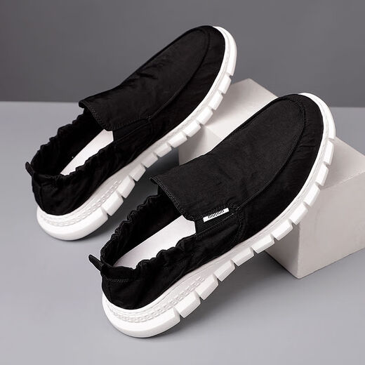 Walf ein Fuß faule Schuhe Herren Frühling und Sommer Neues atmungsaktives Regenschirmtuch Alte Peking-Stoffschuhe Männer vielseitige Freizeitschuhe Regenschirmtuch-Bege-881 39