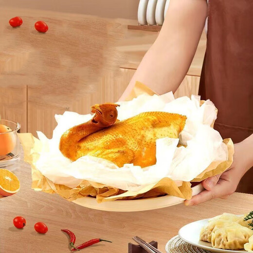 Yimeihuangting 45*56cm gauze paper salt-baked chicken pad paper barbecue paper parchment paper pad oven bread baking paper oil paper 50 pieces salt-baked chicken white gauze paper 50 pieces