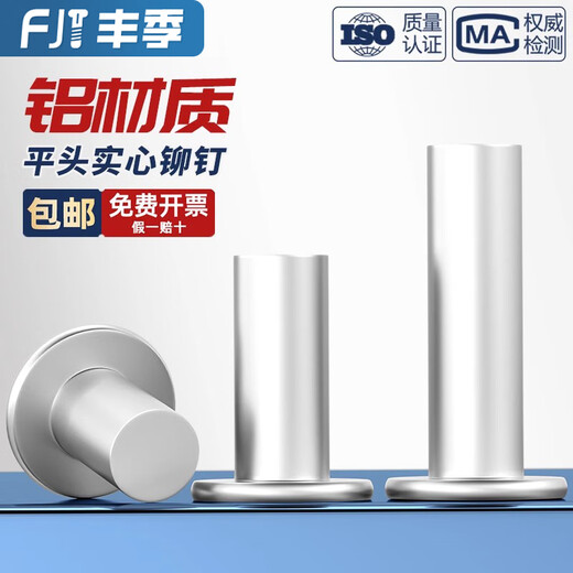 Fengji aluminum flat head solid rivet flat cap rivet GB109 hand hammered rivet flat rivet M2M3M4M5M6M8mm M4*10 500 pieces
