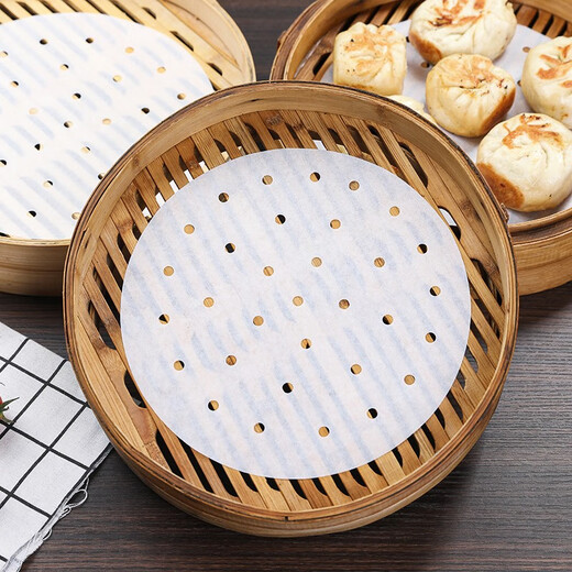 Fangcaodi disposable steamer paper 80 sheets round non-stick oil paper drawer cloth steamer cloth steamed bun steamed bun paper pad 23cm