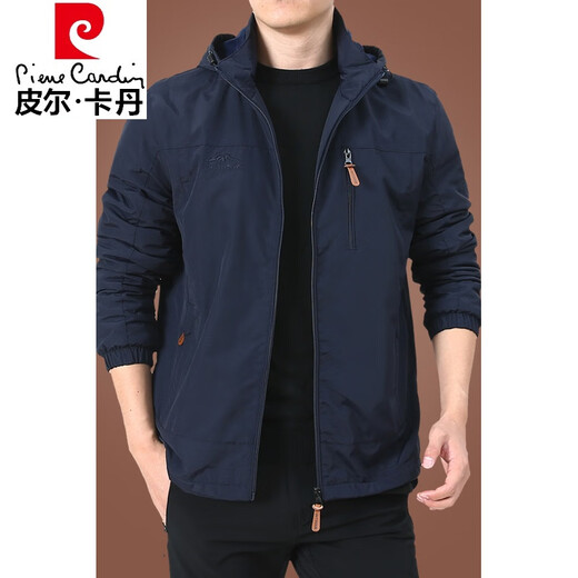 皮尔卡丹（pierre cardin）冲锋外套男秋冬爸爸装夹克户外美式防风防水秋装运动休闲连帽外套 军绿9898 款 加绒 M
