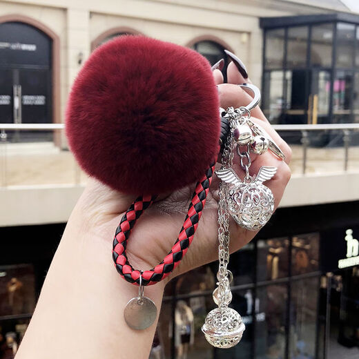 Mu Mingerlai Mädchen Herz Key Chain Kreative Schlüsselkette Frauen Otter Rabbit Hair Ball Plüsch Anhänger Auto Schlüsselkette Mädchen Pack Pendell