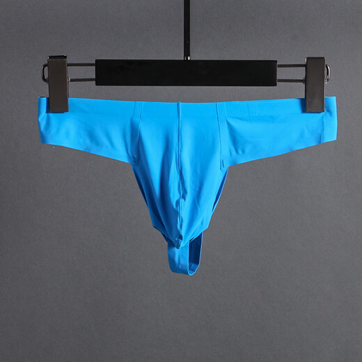 Long Night Men's Sexy Underwear Sexy Seamless T-Pants Trendy Underwear Low Waist Sexy U Protrusion Bag Ice Silk Sexy T-Pants Black XL