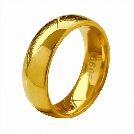 Fat Donglai's same style 18k gold ring wide face gold new couple model gold glossy closed seal seal live ring