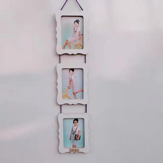 Haojinju Fotorahmen Platzierungstisch, Drei-in-Eins-Fotorahmen Combo-Rahmen moderne Wandhänge Bildrahmen Einfache Plattform Foto Wand Holz Bild, Drei-in-One-Eichenfarbe Horizontaler Stil 04 Drei sieben Zoll Fotos 12173