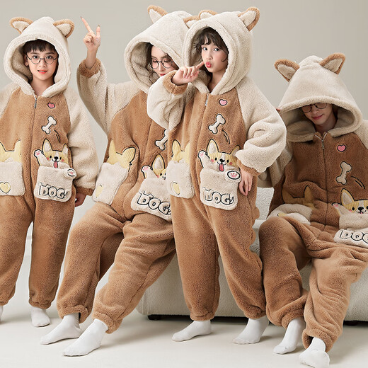 
Young love words parent-child pajamas autumn and winter onesie long-sleeved coral velvet family three and four family decoration children's home clothes YPF3893 puppy 3XL men 3XL (180-210Jin [Jin equals 0.5 kg])