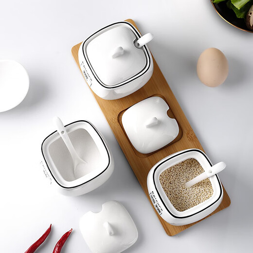 Newair ceramic seasoning jar seasoning jar combination set seasoning storage box kitchen seasoning box salt shaker MSG