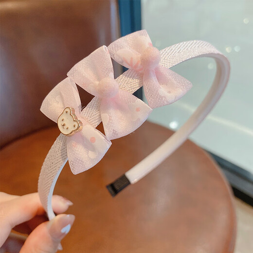 Rongxia children's hairband, summer princess bow headband, girls' headband, hair accessories, Korean baby hairband, 2# pink bow