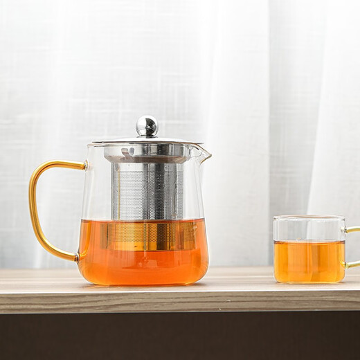 SUSHI CERAMICS high borosilicate thickened glass teapot stainless steel leaking mesh high temperature resistant boilable filter teapot 550ml