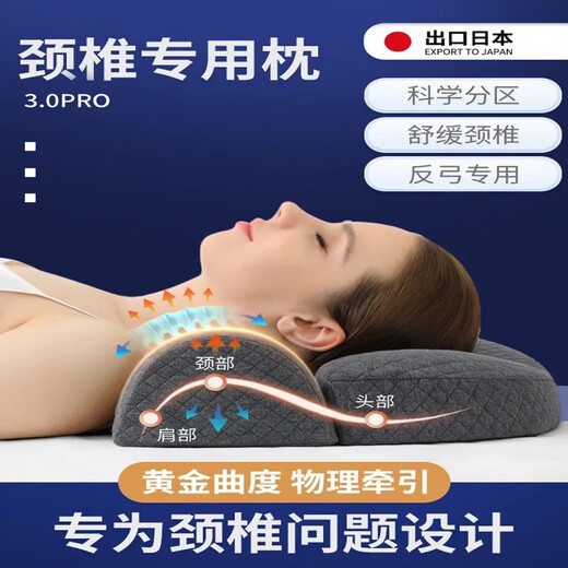 Orthopedic Cervical Pillow Pillow Core Memory Pillow Reflex Traction Pillow Rich Bag Pillow Special for Sleeping Wholesale Standard Model-Mysterious Gray Core + Pillowcase