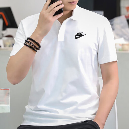 耐克（NIKE）短袖男装夏季新款运动服轻薄透气休闲短袖运动T恤翻领POLO衫 FN3895-100/全棉亲肤/白色 M