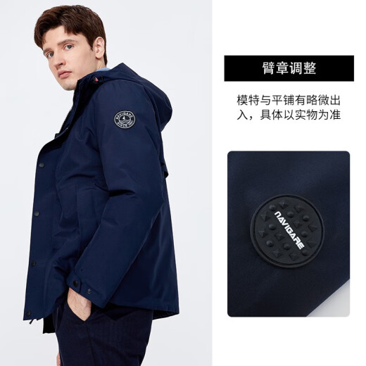 Navigare italiano pequeño velero chaqueta con capucha para hombres para invernal a prueba de viento y cálida ropa de moda al aire libre a prueba de frío.