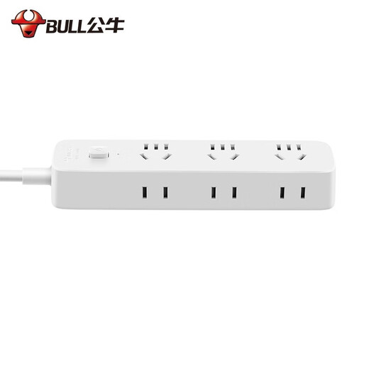 Bull socket panel desktop row ultra-thin plug socket board 8-hole multi-hole socket board 1.8/3 meters with long wire row side plug-in electrical plug-in board drag strip wiring board full length 1.8 meters R5330 with switch 6 sockets