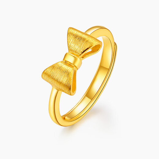 Xie Ruilin (TSL) gold ring open women's wedding bow solid gold ring YM678 about 3.15 grams