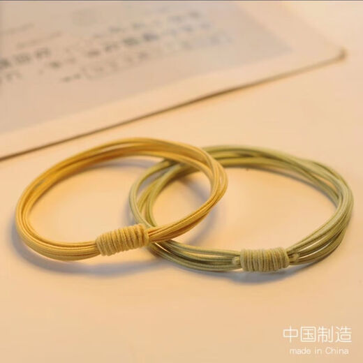 Qindu High Elasticity and Durable Hair Tie Headband 2022 Double Color Matching Hair Band Rubber Band Women's Hair Accessory Leather Case Temperament Black Hair Rope Dark Color 10 Pack