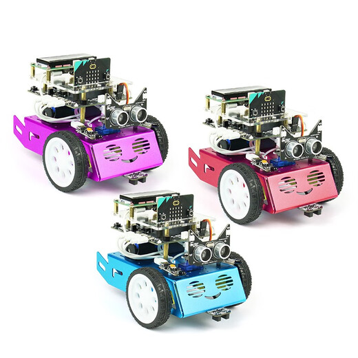 CreateBlock Microbit V2 Programmierfernbedienungs -Roboter Grafisches Smart Car Python Education D -Paket: B+ Starter Kit Red Microbit Motherboard ist nicht enthalten