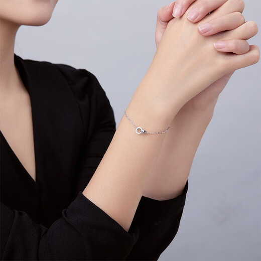 Saturday Fortune (ZLF) PT950 Platinum Bracelet Women's Platinum Classic Fashion Interlocking Bracelet T is sold out 1.99g 16cm + tail chain 3cm