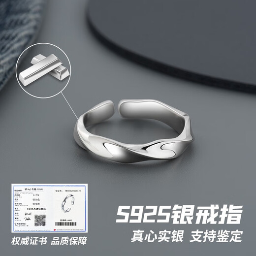 LNCO endless men's single ring 999 silver ring single men's ring Japanese and Korean jewelry birthday and Christmas gifts for boys 925 silver suitable for 120 Jin Jin equals 0.5 kg -180 Jin Jin equals 0.5 kg Same day/next day delivery