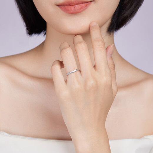 Liuguifu jewelry platinum ring women pt950 platinum imitation diamond ring birthday gift 2.20g 14 size circle