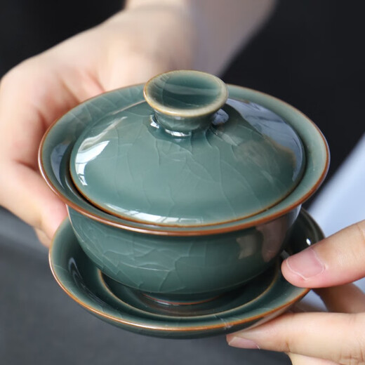 Xiangye Ge Kiln tea set set for household light luxury high-end tea making, a complete set of Kung Fu teapots and tea cups gift box