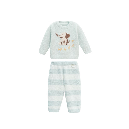 White wheat boys 2024 autumn and winter new parent-child suit baby girl home clothes one-piece clothing mother-in-law suit (children's style) 80 (shoulder button)