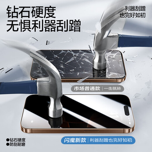 Flash Magic eignet sich für Apple 16Promax Tempered Film iPhone 16pro Anti-Peeping-Film in einer Sekunde, staubdichtem und Anti-Peeping-, Anti-Fall-Fall, Wear-resistant, kratzfestem, Anti-Fingerabdruck-Schutzfilm 2 Stücke Apple 16promax Sofort Anti-Peeping-Film