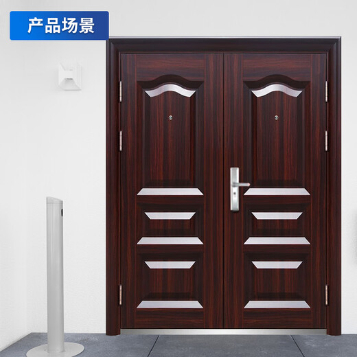 启功钢制防盗门别墅大门安全进户门家用入户双开推拉大门QG-FDM6200 