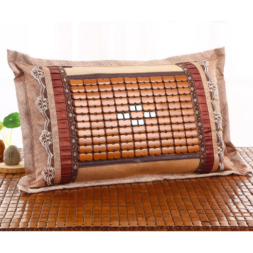 Yizhixiang summer cool pillow summer adult ice silk cool pillow mahjong mat pillow bamboo cool pillow tea leaves student one pair of one pair [Zhaoyang bamboo strip pillow] 30*50 [Tea stem plus jasmine] hard fragrance