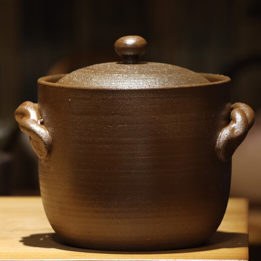 理卫家用煮茶烧水纯手拉老岩泥侧把大容量柴烧陶壶日式紫砂容天泡茶壶 松柏木柴烧款12353 701mL(含)-800mL(含)