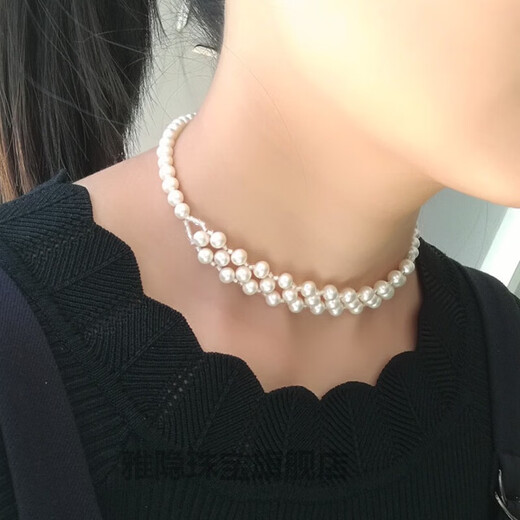 Yayin Thyroid Scar Covering Freshwater Pearl Necklace Scar Covering Jewelry High-Quality Short Clavicle Chain for Women Replaced with 925 Silver Adjustable Buckle