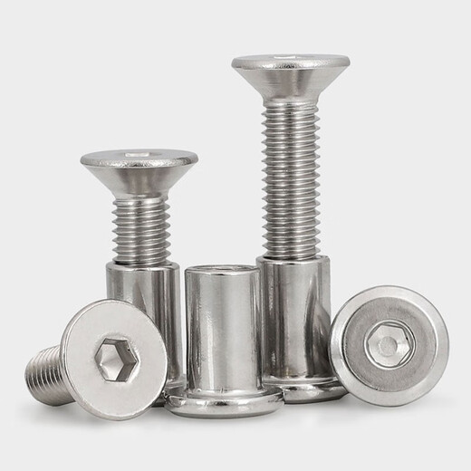 Weiwang 304 stainless steel mother-in-law rivets locking screws countersunk head hexagonal bolts plywood fixed furniture connection screws M6*10 (5 sets)