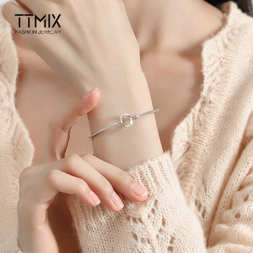 TTMIX fashion platinum bracelet women's pt950 platinum bracelet Möbius strip 5.23g