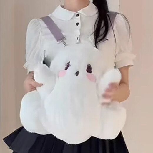 Ouyin Small Schoolbag Rucksack Frauen personalisierte Puppe Plüschpuppe Japanisch niedliche Geistermädchen Lustige Cartoon -Rucksack Ghost Netter Geister -Rucksack (verstellbare einzelne Schulter und Schultergebrauch)