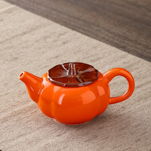 Xin Qi Ji business souvenir Kung Fu tea set persimmon wishful housewarming holiday gift ceramic annual party gift one pot one can four persimmon cup gift box